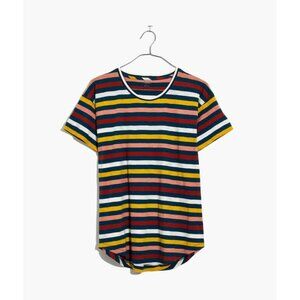 Madewell Whisper Cotton Crewneck Tee in Lennie Stripe Colorful Medium